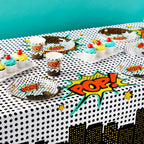 Blue Panda Comic Book Tablecloths 3-Pack – 54-by-108-in Disposable Party Covers