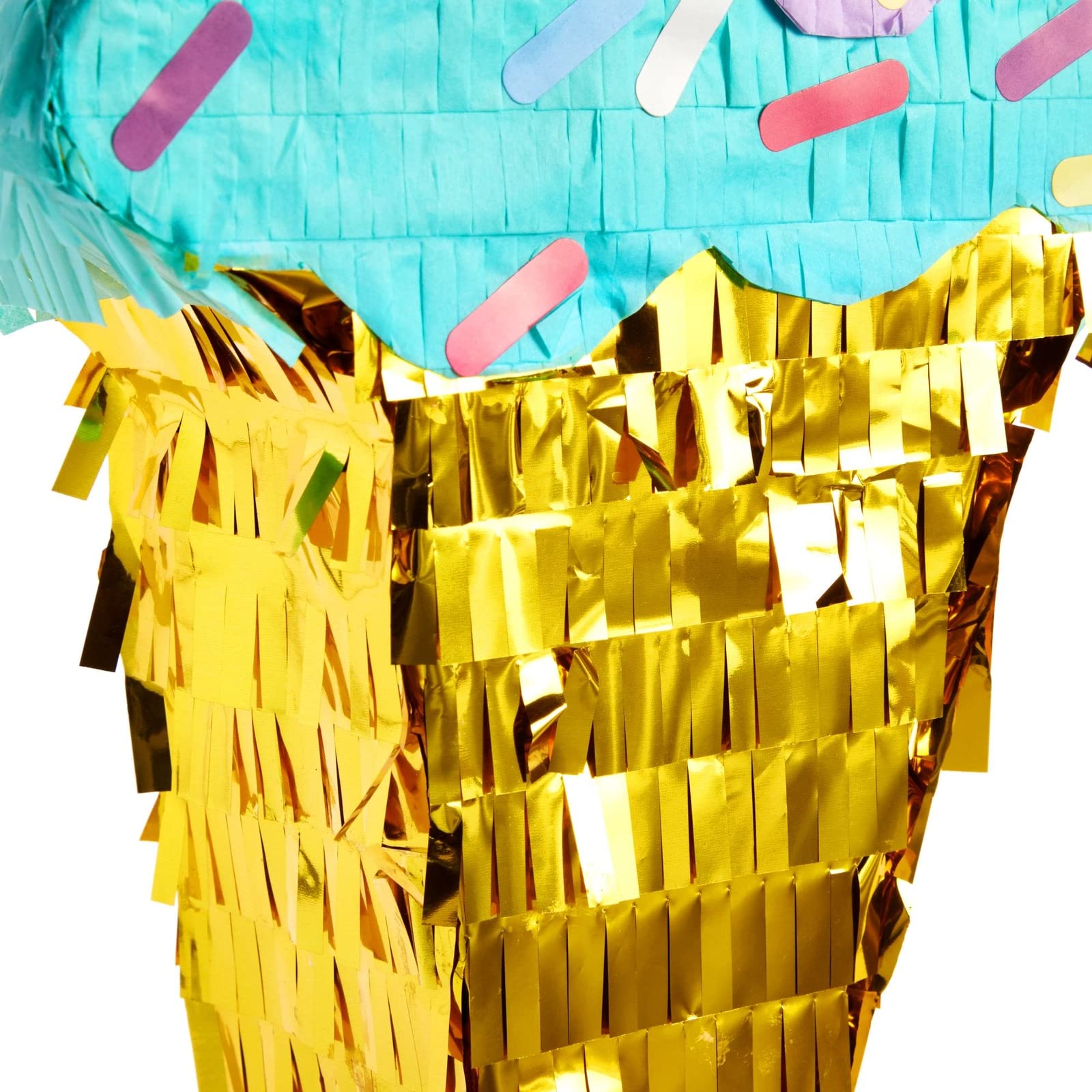 BLUE PANDA Ice Cream Pinata – Birthday Party Decoration & Favors (Small, 16.4 x 7.6 x 2.9 in, Pink/Blue/Yellow)