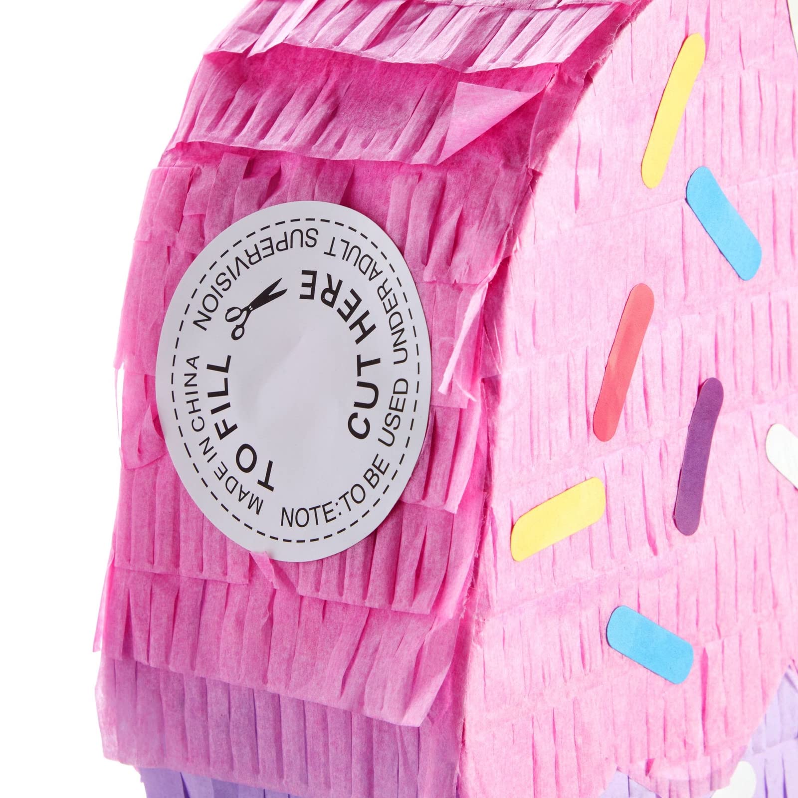 BLUE PANDA Ice Cream Pinata – Birthday Party Decoration & Favors (Small, 16.4 x 7.6 x 2.9 in, Pink/Blue/Yellow)