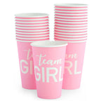 Blue Panda Paper Party Cups 12oz, 50-Pack for Gender Reveal – Team Boy / Team Girl