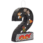 BLUE PANDA Number 2 Race Car Pinata – 3-Ply Construction, 16.5 x 11.85 x 3 in, Indoor Birthday Party Decor