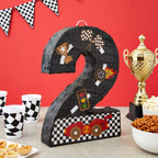 BLUE PANDA Number 2 Race Car Pinata – 3-Ply Construction, 16.5 x 11.85 x 3 in, Indoor Birthday Party Decor