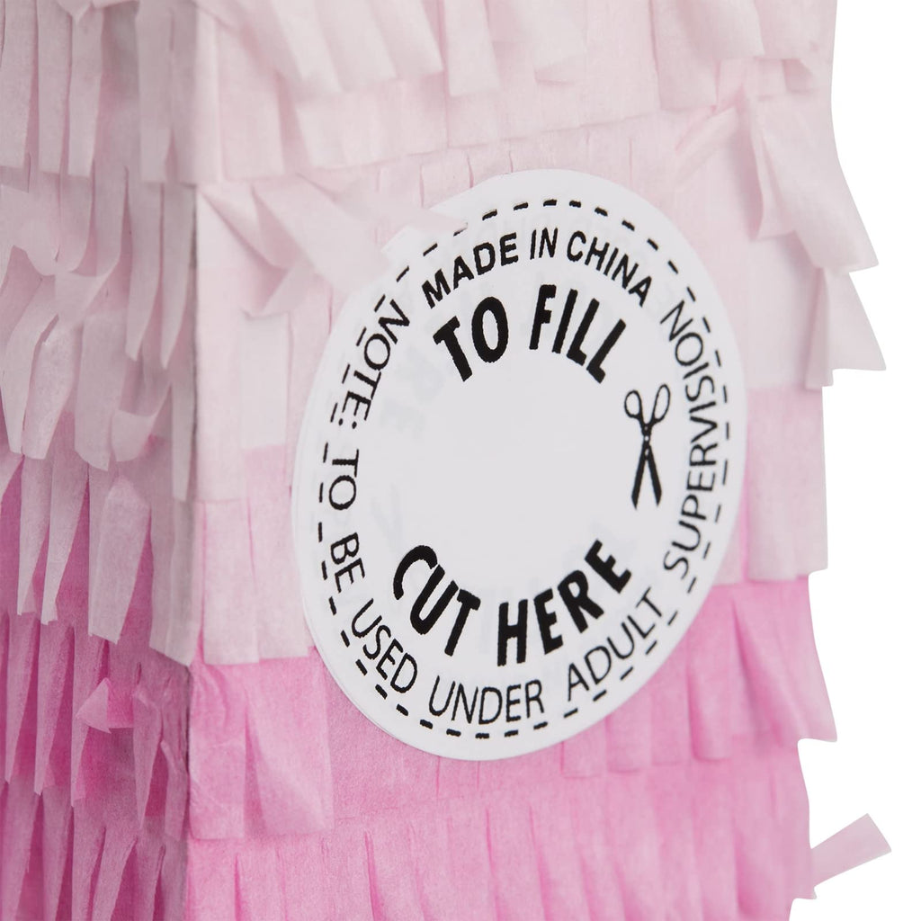 Blue Panda Number 4 Pinata – Pink & Gold Foil, 16.5x11 in, for Girls' 4th Birthday Party