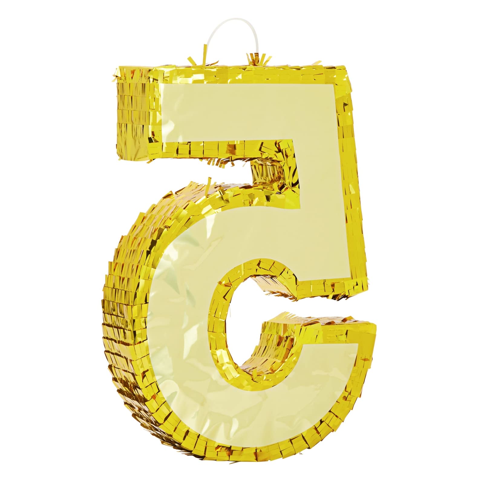 BLUE PANDA Gold Foil Number 5 Pinata | Easy-Fill Birthday Centerpiece & 5th Birthday Decor
