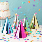 BLUE PANDA Party Hats – 50 Pack Metallic Cone Hats for Kids & Adults
