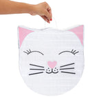 BLUE PANDA Cat Piñata - White Cloud Shape (14x12.8x3 in) | Pastel Rainbow Birthday Decor