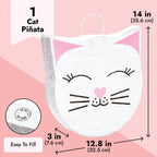 BLUE PANDA Cat Piñata - White Cloud Shape (14x12.8x3 in) | Pastel Rainbow Birthday Decor