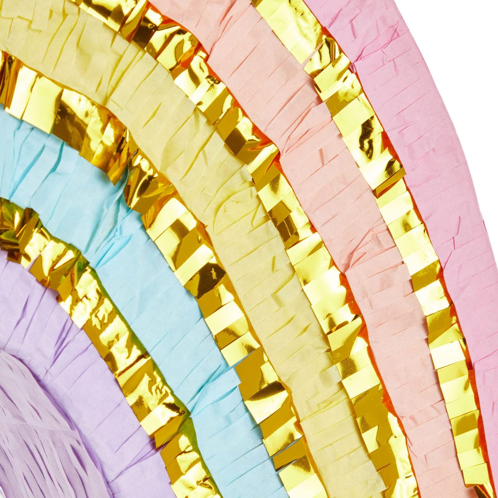 Blue Panda Pull String Rainbow Pinata – Small 16.5 x 10 x 3 in Pastel | Mini Rainbow Birthday Decor