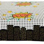 Blue Panda Comic Book Tablecloths 3-Pack – 54-by-108-in Disposable Party Covers