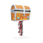 BLUE PANDA Pull String Treasure Chest Pinata – 12x10x6.5-in Pirate Birthday Decor