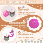 Bluegogo Cat Theme Birthday Party Decorations – 5m Banners, Cat Cards & Spirals