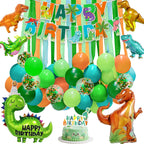Bluegogo Dinosaur Birthday Decorations – Banner, Balloons & Cake Topper for Dino Parties