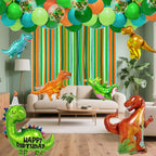 Bluegogo Dinosaur Birthday Decorations – Banner, Balloons & Cake Topper for Dino Parties
