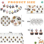 Bluegogo Dog Birthday Party Supplies — Serves 20, Plates, Napkins, Banner, Balloons, Cake Toppers