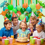 Bluegogo Dinosaur Birthday Decorations – Banner, Balloons & Cake Topper for Dino Parties