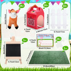 Blueweenly 84 Pcs Adopt a Pet Party Favors Set – 24 Mini Animals, Boxes, Fences & Lawn