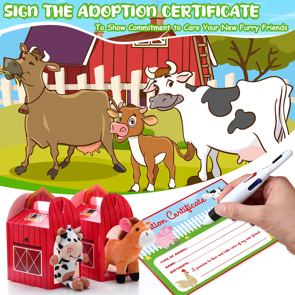 Blueweenly 84 Pcs Adopt a Pet Party Favors Set – 24 Mini Animals, Boxes, Fences & Lawn