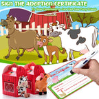 Blueweenly 84 Pcs Adopt a Pet Party Favors Set – 24 Mini Animals, Boxes, Fences & Lawn