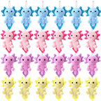 Blueweenly 24 Pcs Axolotl Plush Keychains – 4 Inch Kawaii Axolotl Toys for Kids, Party Favors & Classroom Rewards