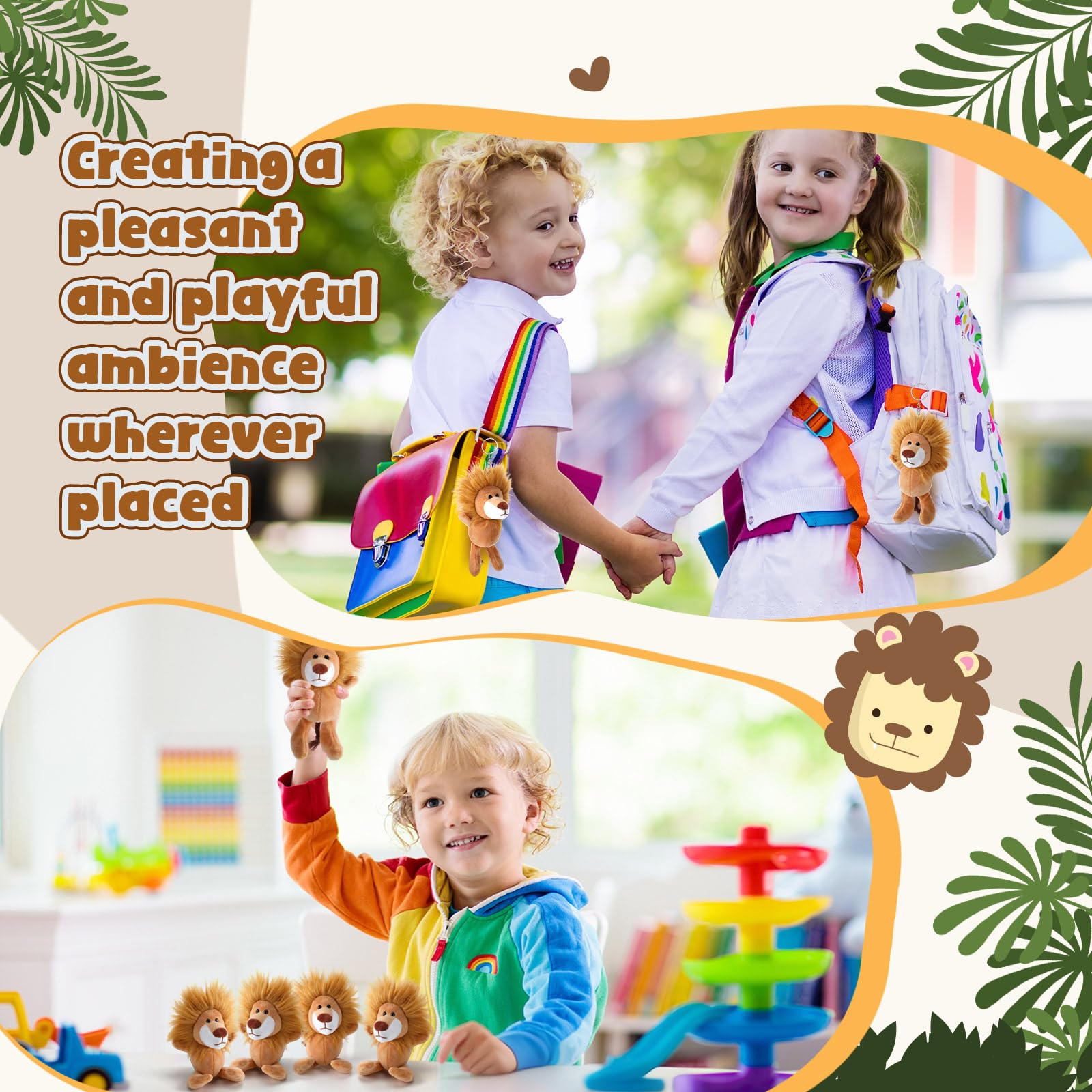 Blueweenly 24-Piece Lion Plush Keychain Set – 6-Inch Soft Toy Lions for Gifts & Party Favors