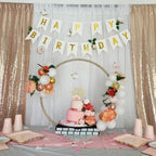 Blukey Happy Birthday Banner with Shiny Gold Letters – White Swallowtail Design