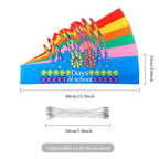 Blulu 30 Pieces 100 Days Paper Crowns – Multicolor Rhinestone Party Hats (15.7 x 3.9 in)