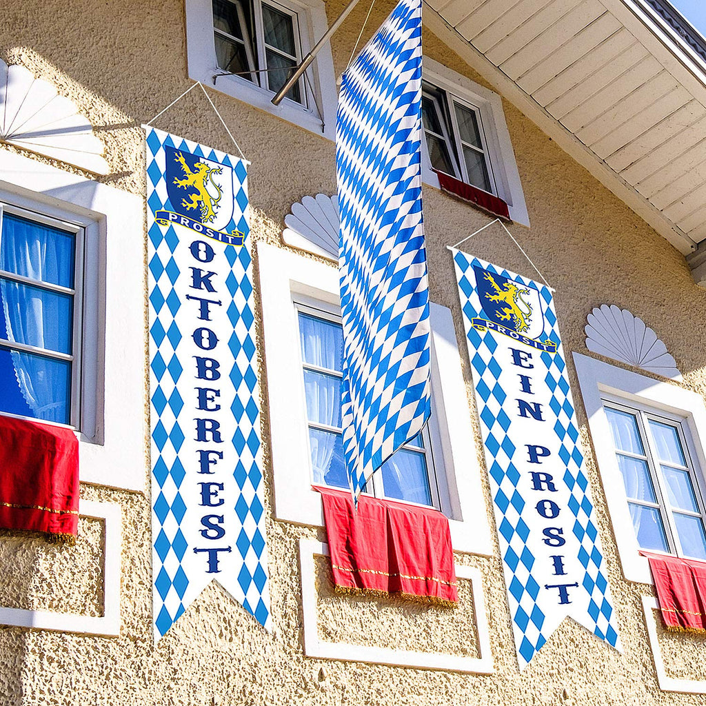 Blulu Oktoberfest Decorations – Bavarian Banner Set for German Beer Festival & Front Door Welcome Flags