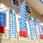 Blulu Oktoberfest Decorations – Bavarian Banner Set for German Beer Festival & Front Door Welcome Flags