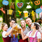 Blulu Oktoberfest Decoration Banner – Multicolor Bavarian Party Bunting, 13.78 x 7.09 in
