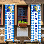 Blulu Oktoberfest Decorations – Bavarian Banner Set for German Beer Festival & Front Door Welcome Flags