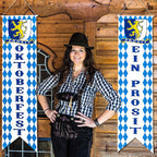 Blulu Oktoberfest Decorations – Bavarian Banner Set for German Beer Festival & Front Door Welcome Flags