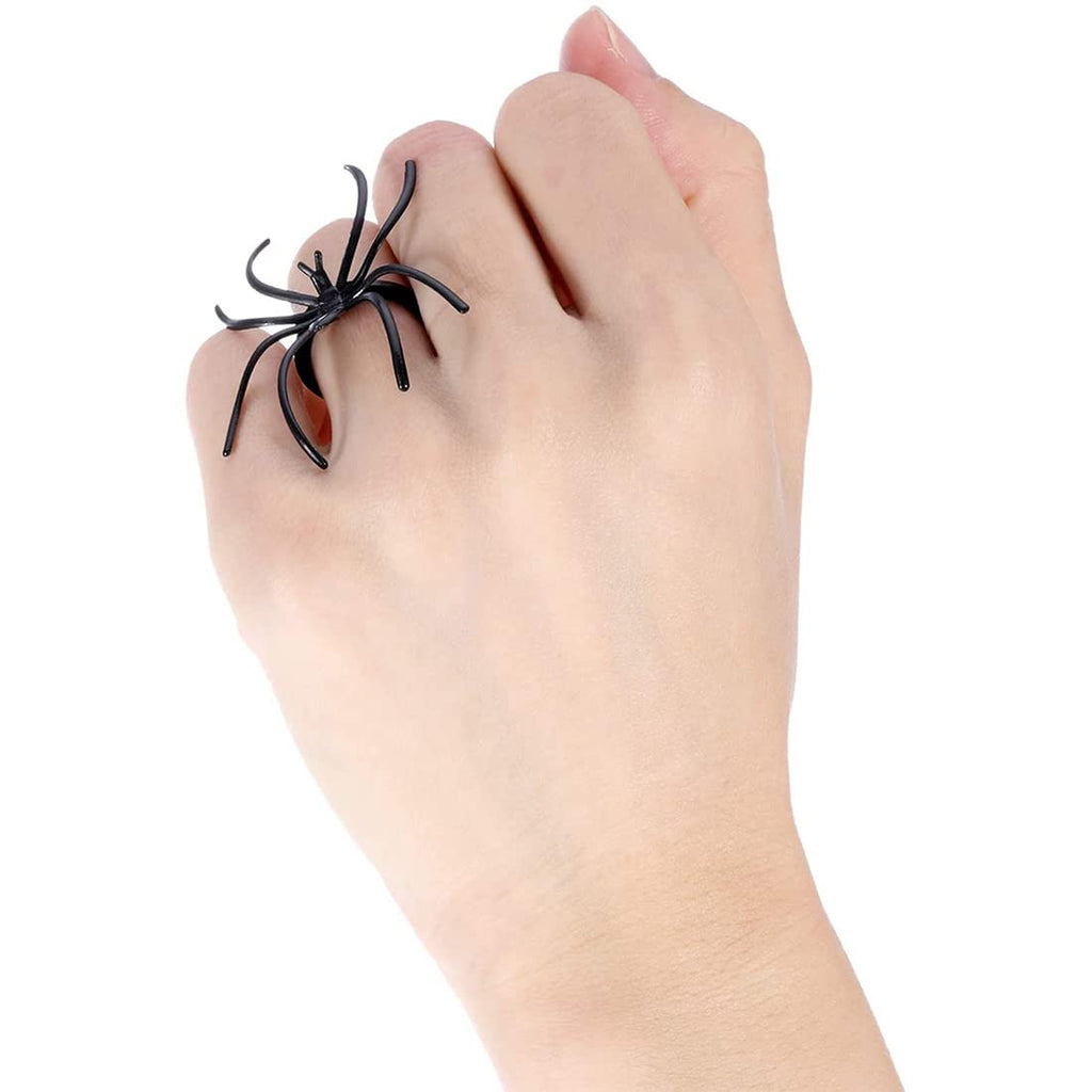 Boao 120-Piece Spider Ring Set | Halloween Cupcake Toppers & Party Favors (Multicolor)