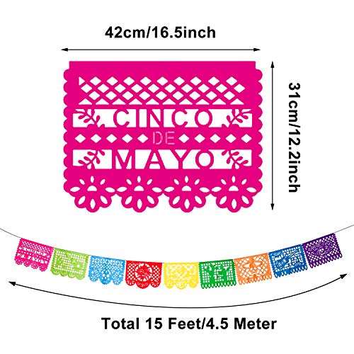 Boao 4-Pack Mexican Party Banner – 60 ft Fiesta Papel Picado Decor for Cinco de Mayo & Day of the Dead