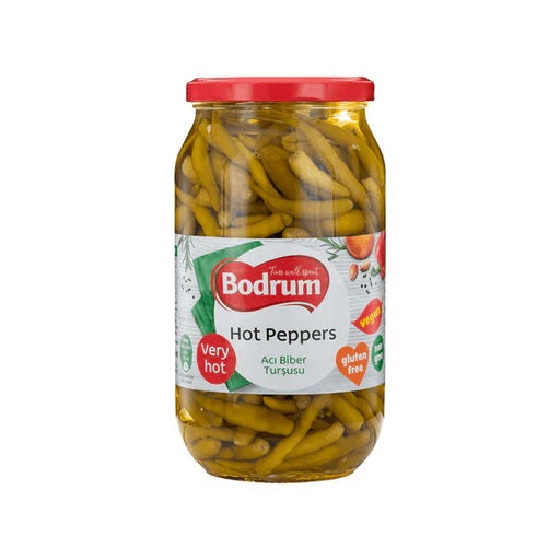 Bodrum Hot Peppers (Acı Biber Turşusu) Premium Glass Jar, 840g
