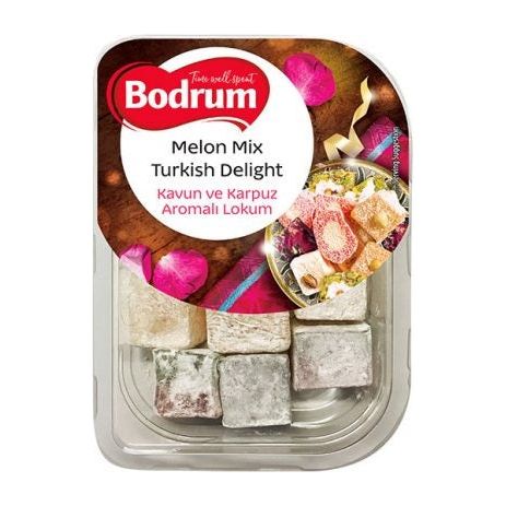Bodrum Melon Mix Turkish Delight Kavun ve Karpuz Aromali Lokum Pack 200g