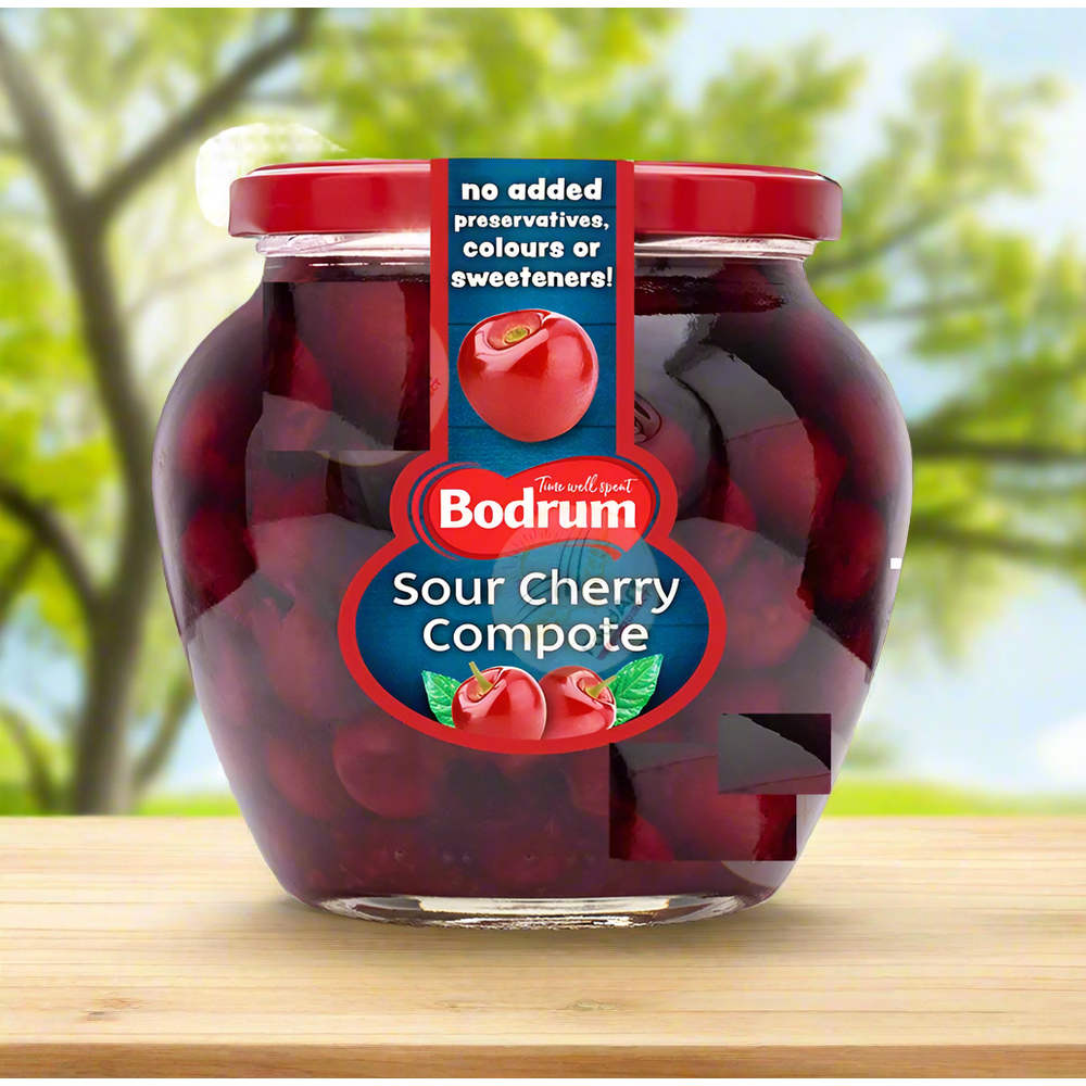Bodrum Sour Cherry Compote Whole Red Fruit Jar 680g