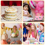 Bogigul Gold Happy Birthday Cake Toppers – 10 Pcs Mirror Acrylic