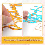 Bogigul Gold Happy Birthday Cake Toppers – 10 Pcs Mirror Acrylic