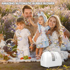 BOHIYAHOO Bubble Machine – 60-Min Auto-Refill, Dual-Power Party Maker