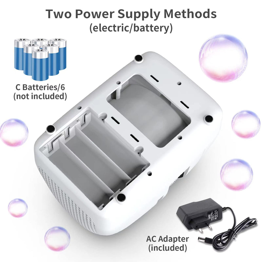 BOHIYAHOO Bubble Machine – 60-Min Auto-Refill, Dual-Power Party Maker