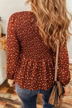Boho Floral Peplum Blouse Women UK | Feminine Style