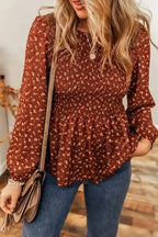 Boho Floral Peplum Blouse Women UK | Feminine Style