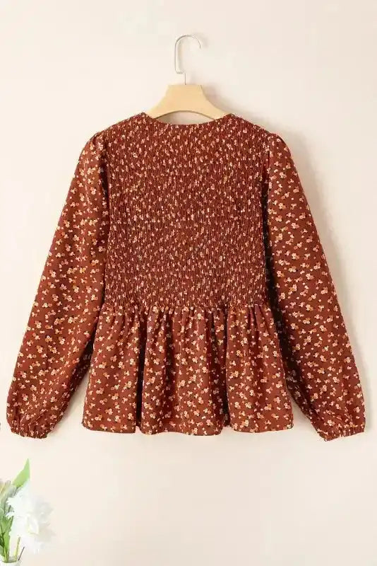 Boho Floral Peplum Blouse Women UK | Feminine Style