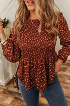 Boho Floral Peplum Blouse Women UK | Feminine Style