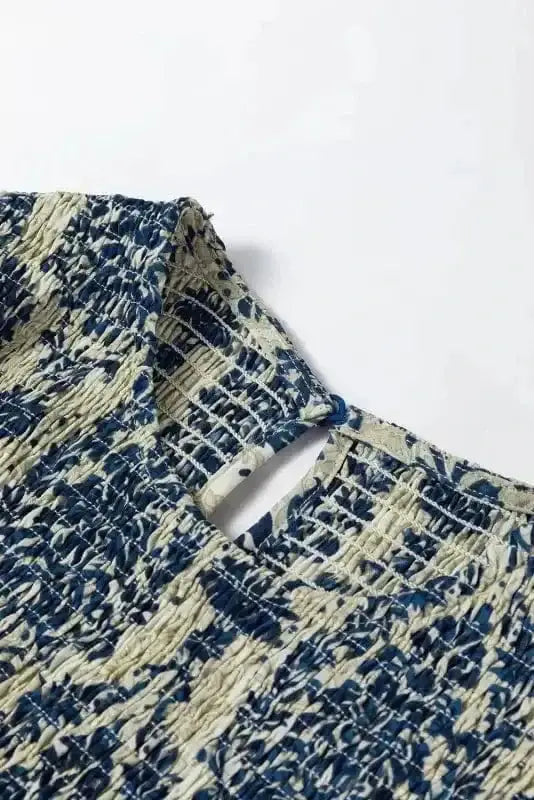 Floral Smocked Peplum Balloon Sleeve Blouse Women UK | Boho