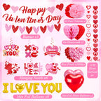 Bolake Valentines Day Decorations Set | Happy Banner, Heart Garlands & Balloons