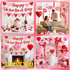 Bolake Valentines Day Decorations Set | Happy Banner, Heart Garlands & Balloons