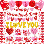 Bolake Valentines Day Decorations Set | Happy Banner, Heart Garlands & Balloons