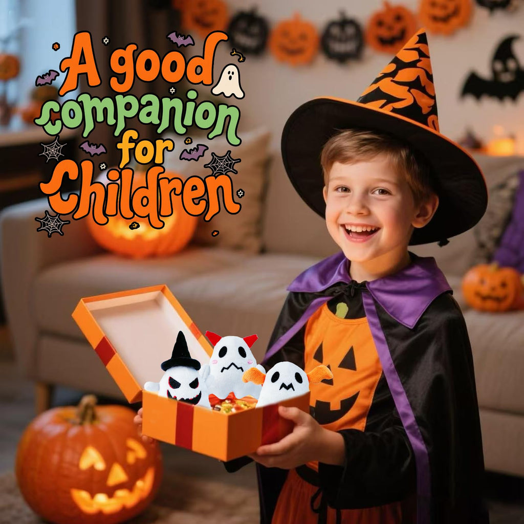 BOMBPARK 18Pcs Halloween Ghost Plush Toys – Cute Soft Ghost Plushies for Kids, Party Favors & Gifts