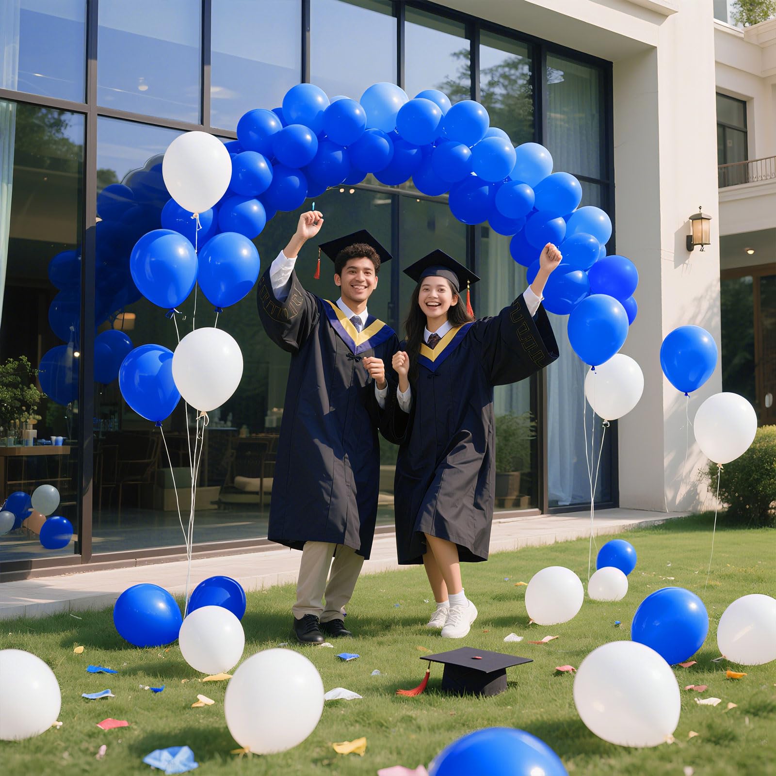 Bomsi Blue Balloons 100 Pack - Royal Blue 12-Inch Party Decorations for Birthday, Graduation & Patriotic Events